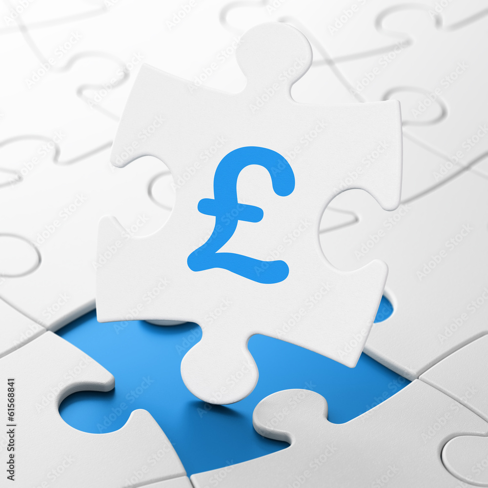 Currency concept: Pound on puzzle background Currency concept: Pound on puzzle background