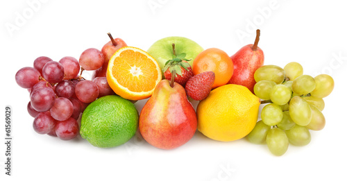 Fototapeta Naklejka Na Ścianę i Meble -  set of fruits isolated on white background