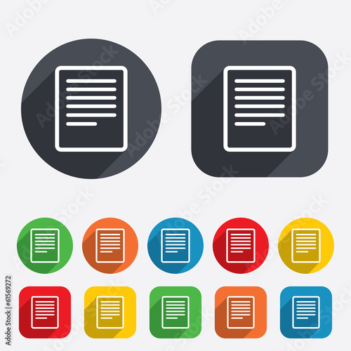 Text file sign icon. File document symbol.