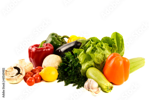 variety of vegetables isolated on white