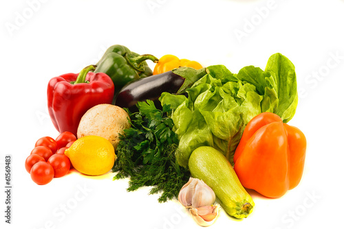 variety of vegetables isolated on white