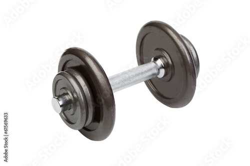 Fitness exercise equipment dumbbell weights on white