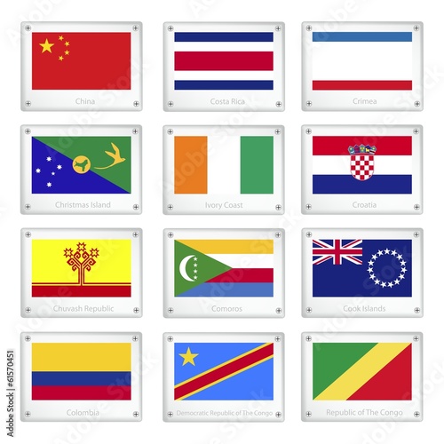 A Set of National Flags on Metal Texture Plates Free Download A Set of National Flags on Metal Texture Plates - GFXLoad