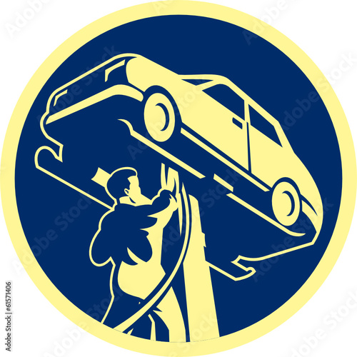 Auto Mechanic Automobile Car Repair Retro
