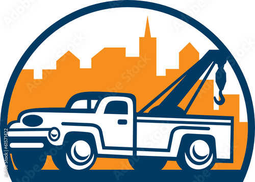 Vintage Tow Truck Wrecker Retro