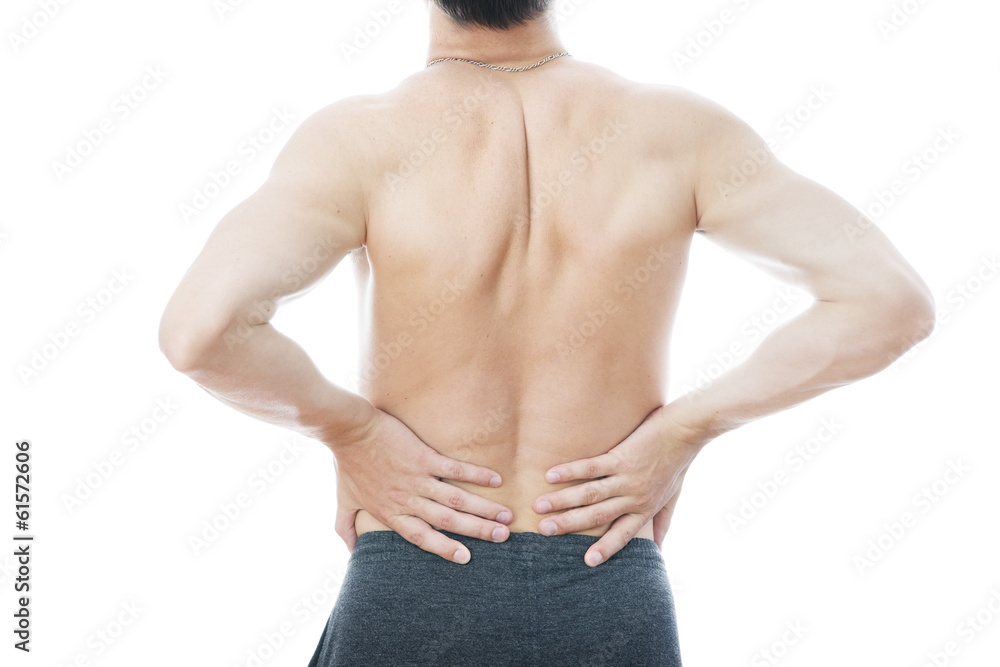 Fototapeta premium Pain in the lower back in men