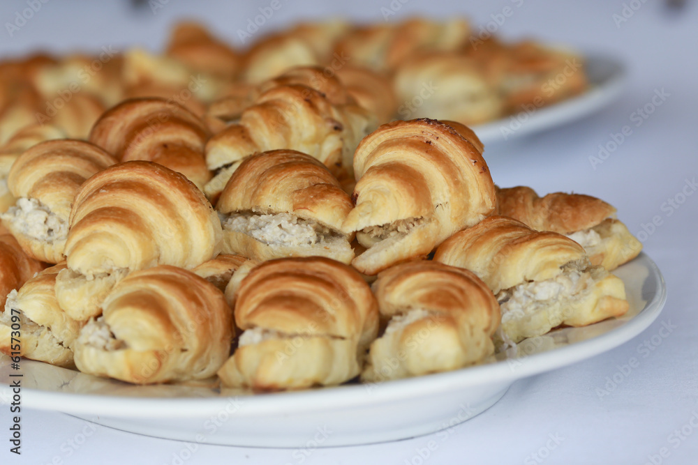 croissant bread on buffet line croissant bread on buffet line