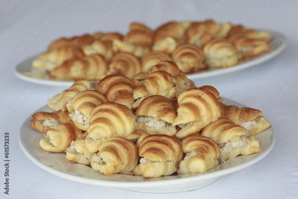 croissant bread on buffet line