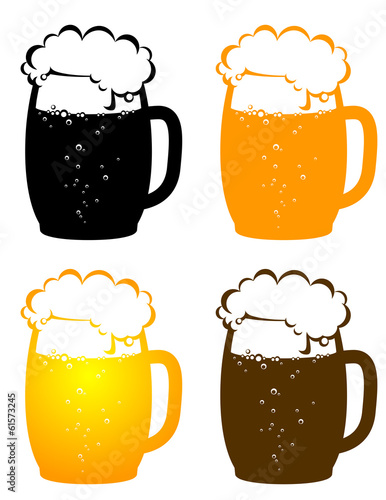 beer mugs with bubbles