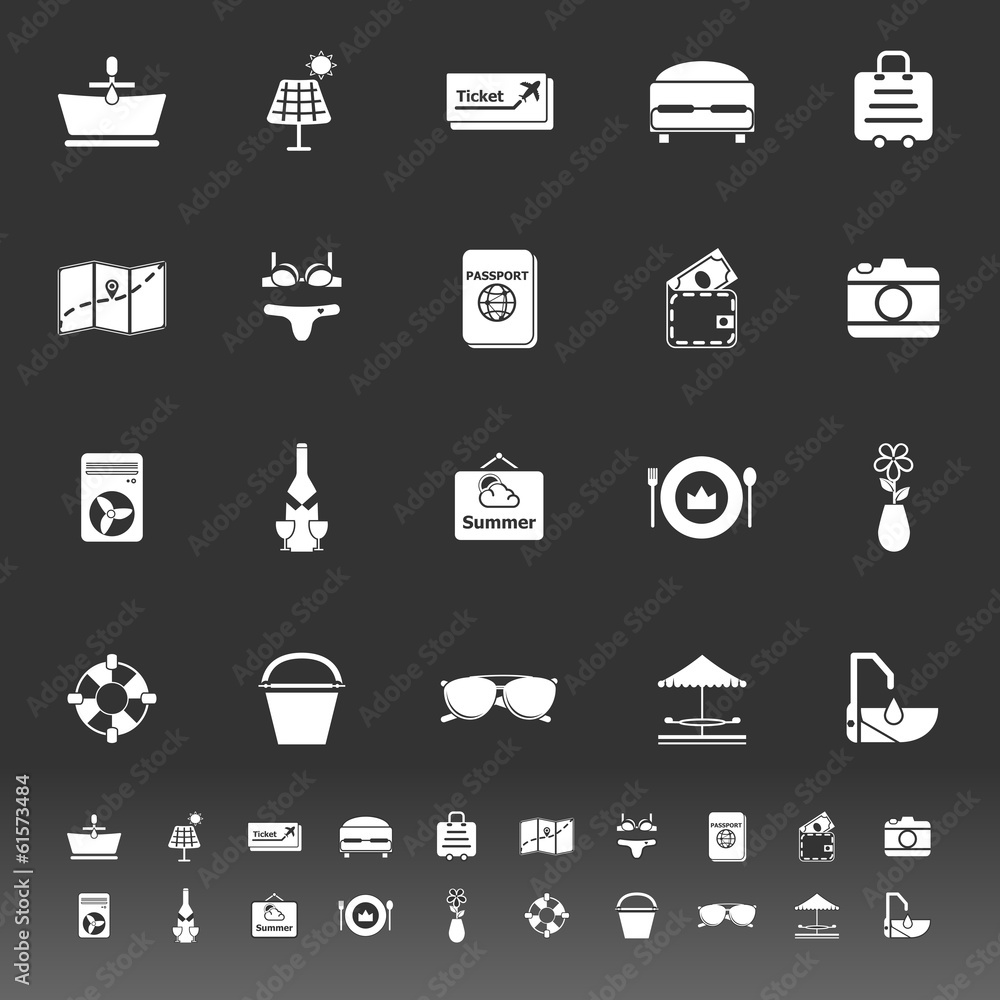 Summer icons on gray background Summer icons on gray background
