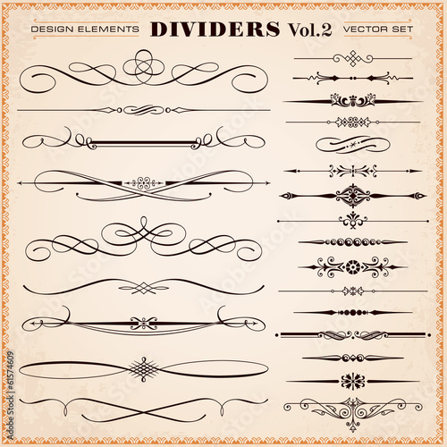 Calligraphic Design Elements, Dividers and Dashes