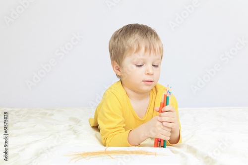 little boy drawing