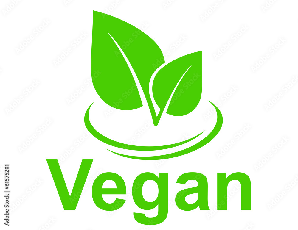 green vegetarian sign with leaves