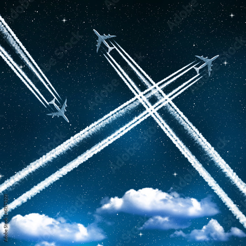 aircraft in the night sky