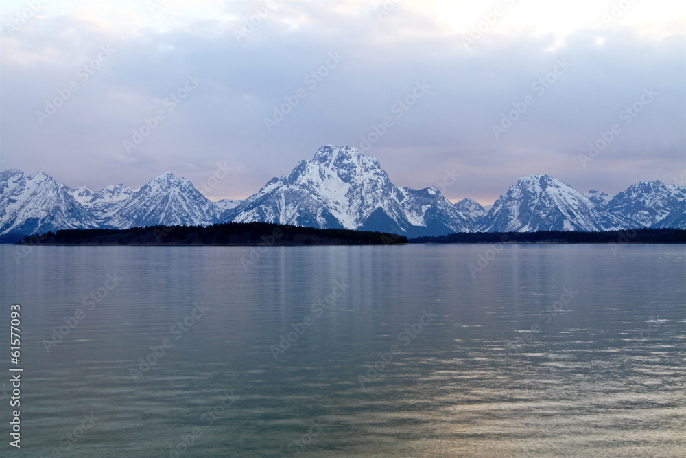 mountain with lake