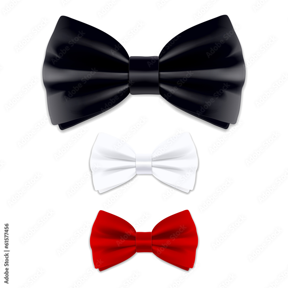 Bow tie in black, red, white Bow tie in black, red, white