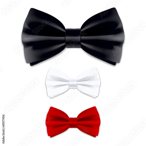 Bow tie in black, red, white