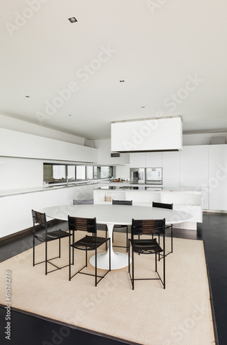 dining room and modern kitchen