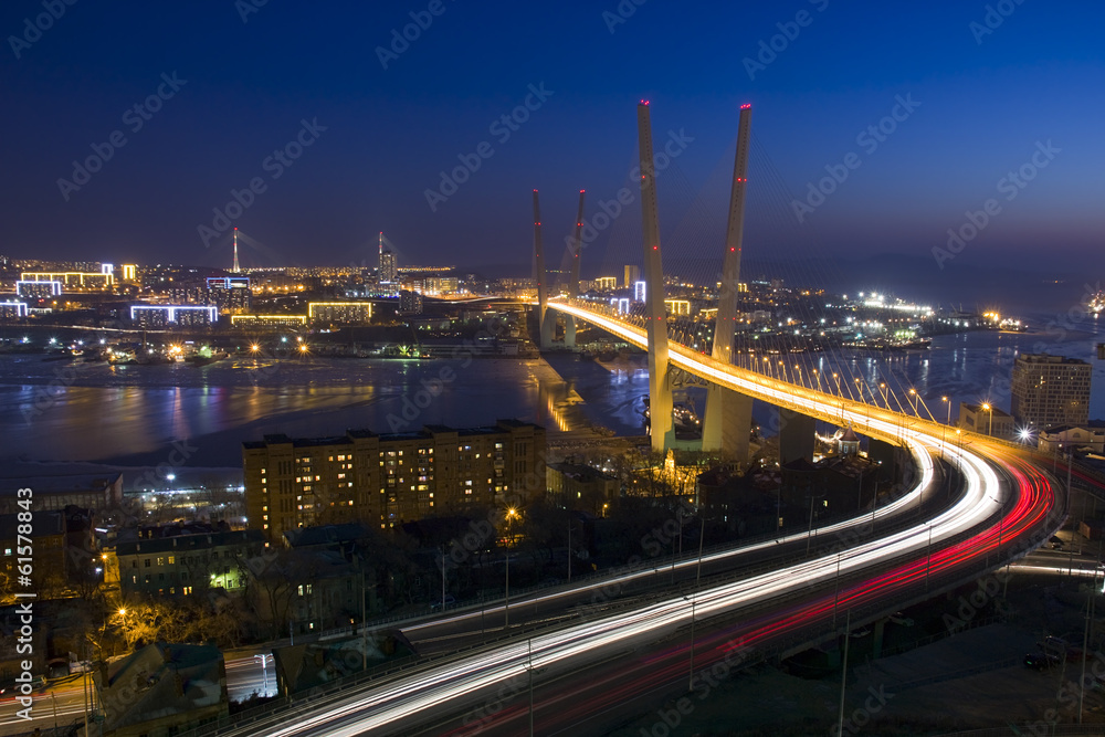 Bridge across the Zolotoy Rog bay, Vladivostok, Russia