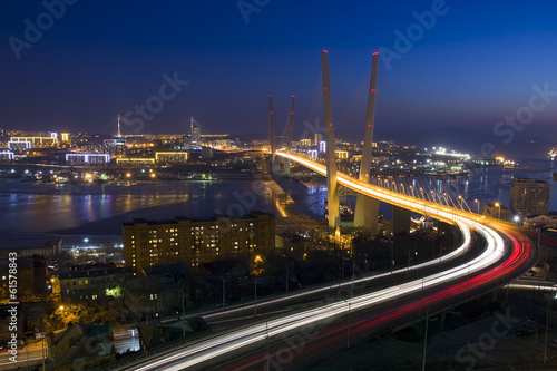 Bridge across the Zolotoy Rog bay, Vladivostok, Russia