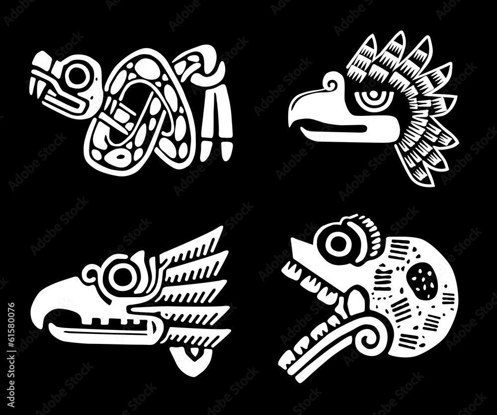 Fotografie Indian symbols.Tribal design.Vector  EPS 8