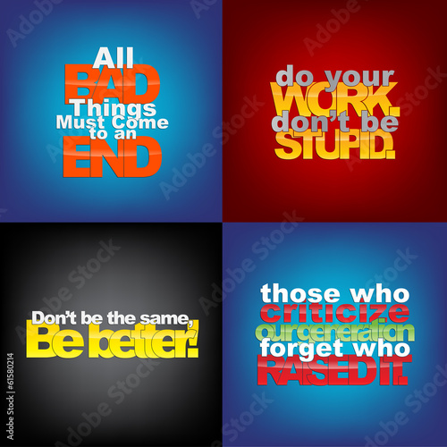 Set Of Motivational Quotes.
