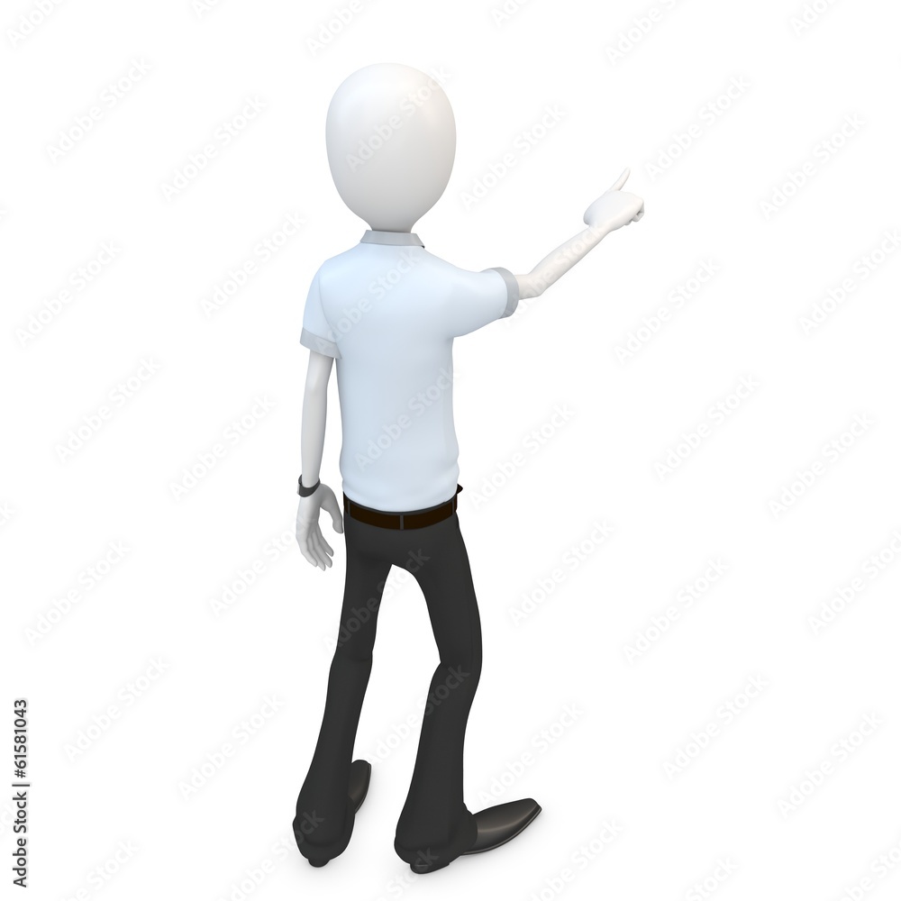 3d man businessman accusing and pointing finger 3d man businessman accusing and pointing finger