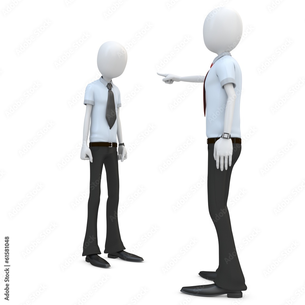 3d man businessman accusing and pointing finger 3d man businessman accusing and pointing finger