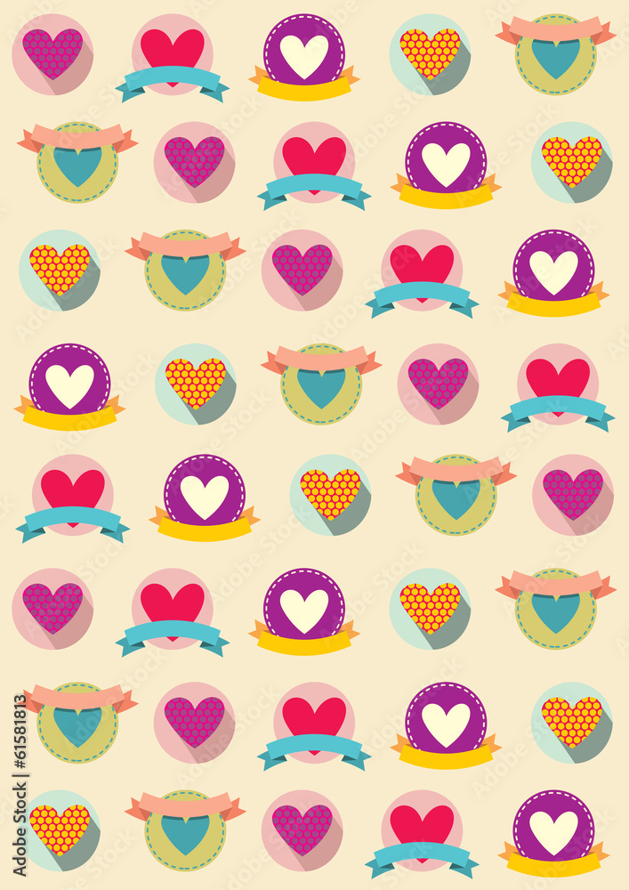 Valentine funny heart's pattern Valentine funny heart's pattern