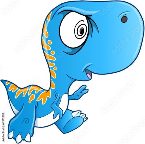 Crazy Insane Tyrannosaurus Rex Dinosaur Vector Illustration