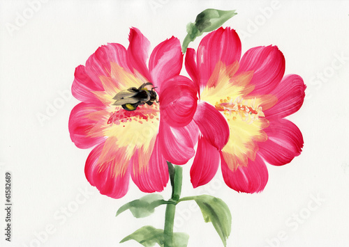 Malva and bumblebee