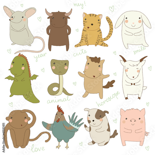 Chinese astrology. Icon set