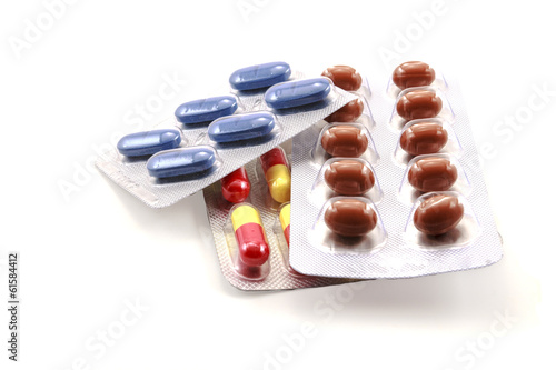 Medicines on white background