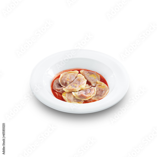 Traditional polish and ukrainian dumplings with sweet vegetarian