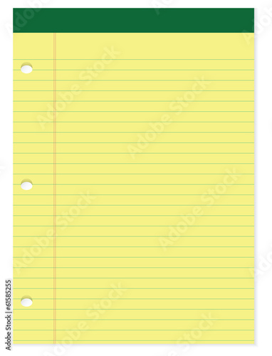 Yellow and green notepad