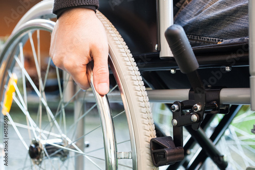 Man using his wheelchair