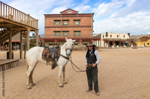 Sheriff and Horse at Mini Hollywood  Almeria Andalusia Spain