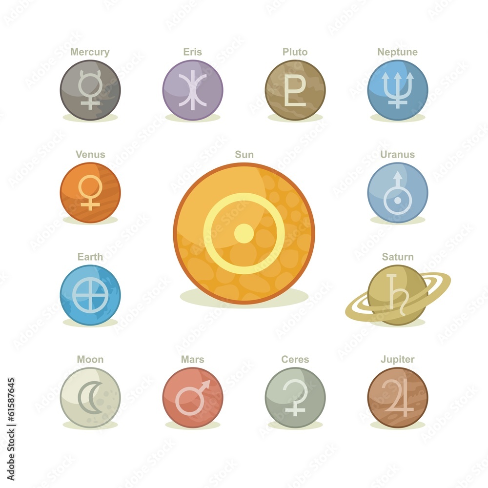 Obraz premium Planetary Icons Set