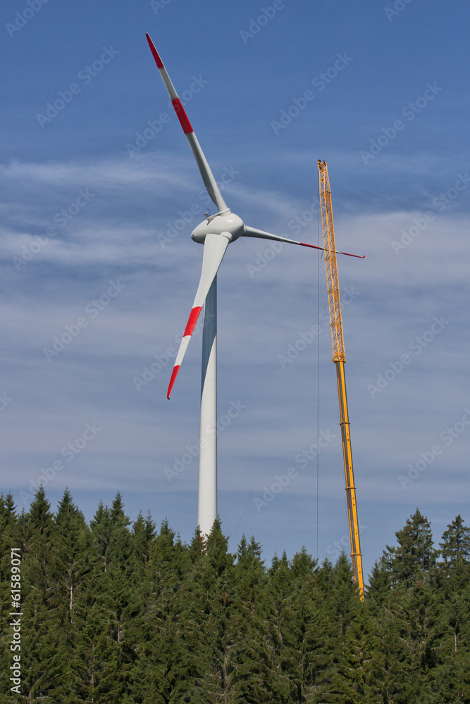 Aufbau eines Windrades Stock Photo Adobe Stock