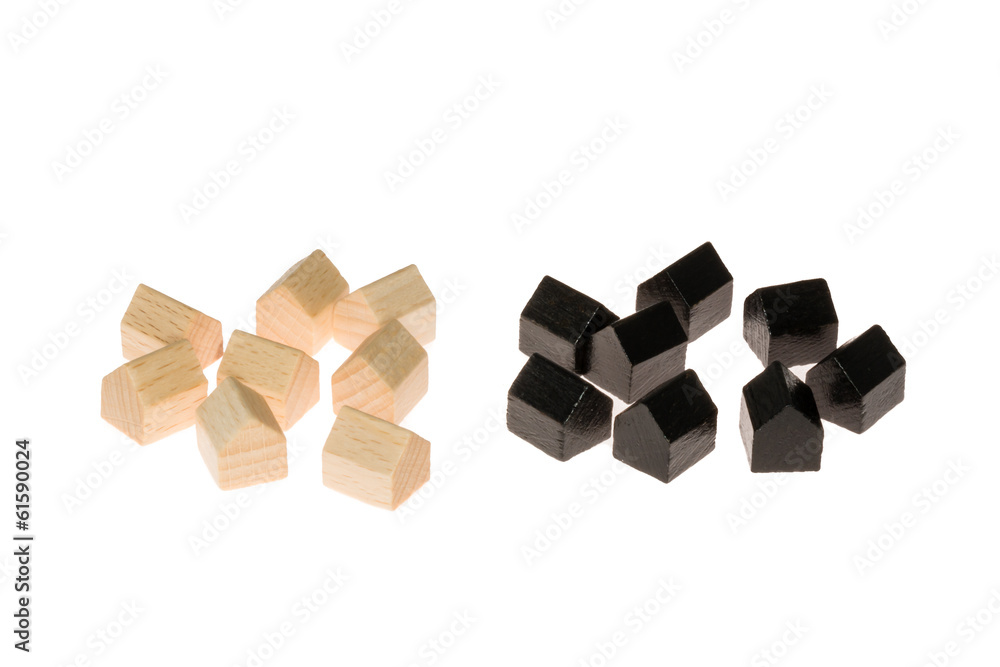 Board gaming pieces on white Board gaming pieces on white