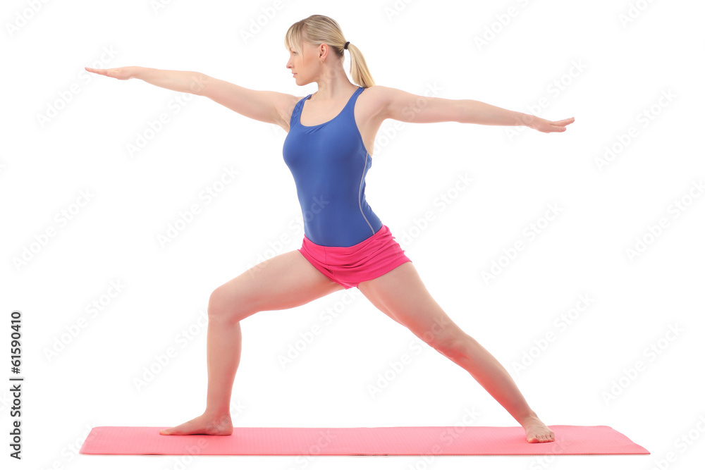 young flexible girl doing yoga