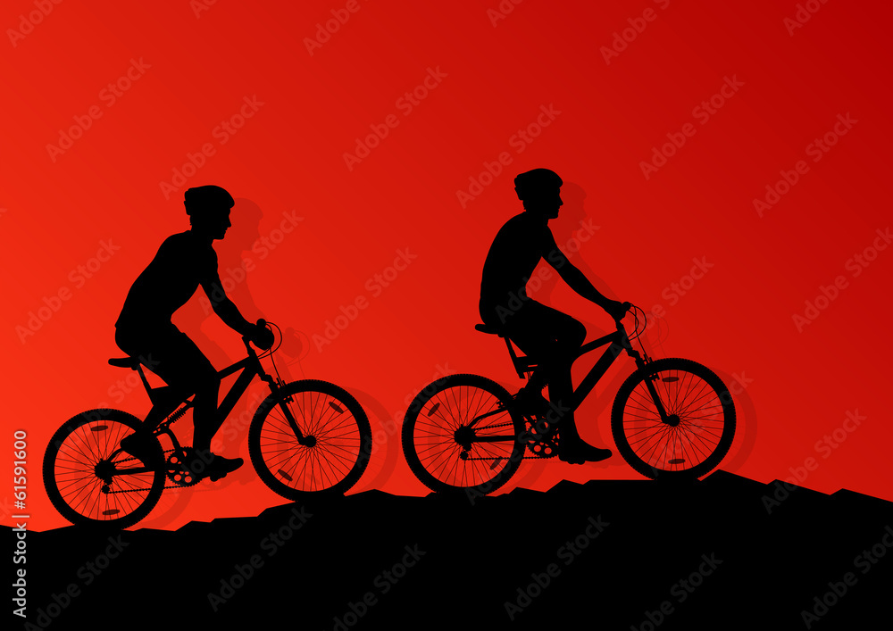 Obraz premium Active cyclist bicycle rider background illustration vector
