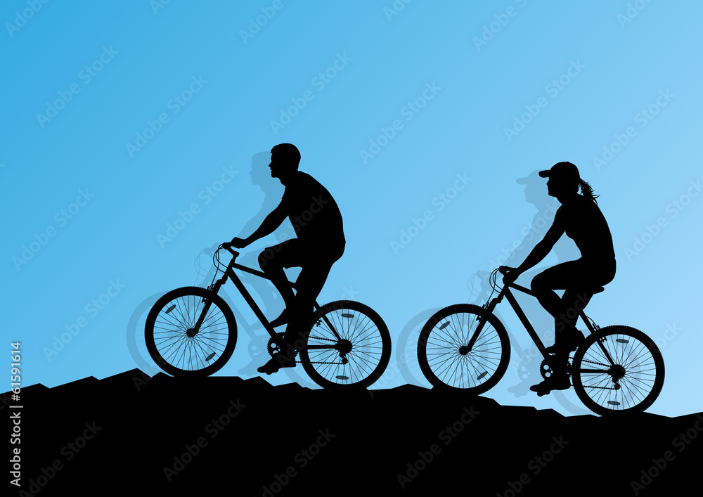 Obraz premium Active cyclist bicycle rider background illustration vector