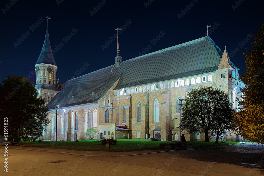 Koenigsberg Cathedral in the night, Russia