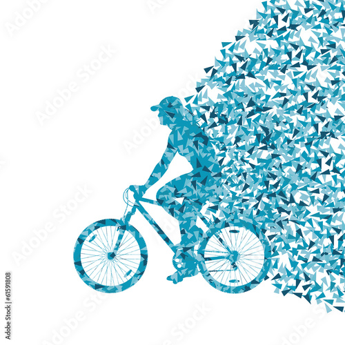Colorful sport road bike rider bicycle silhouette background ill