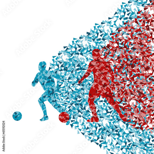 Soccer player vector background concept made of fragments