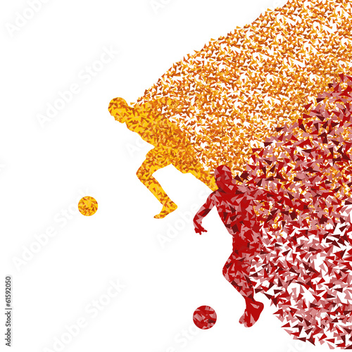 Soccer player vector background concept made of fragments