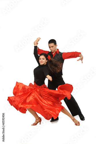 beautiful couple in the active ballroom dance