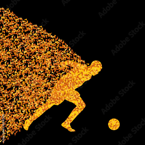 Soccer player winner vector background concept isolated on black