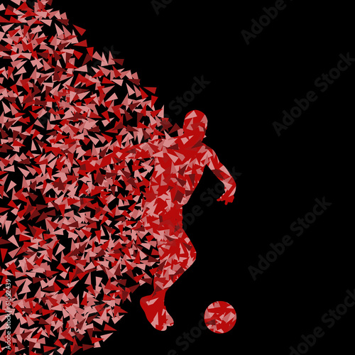 Soccer player winner vector background concept isolated on black